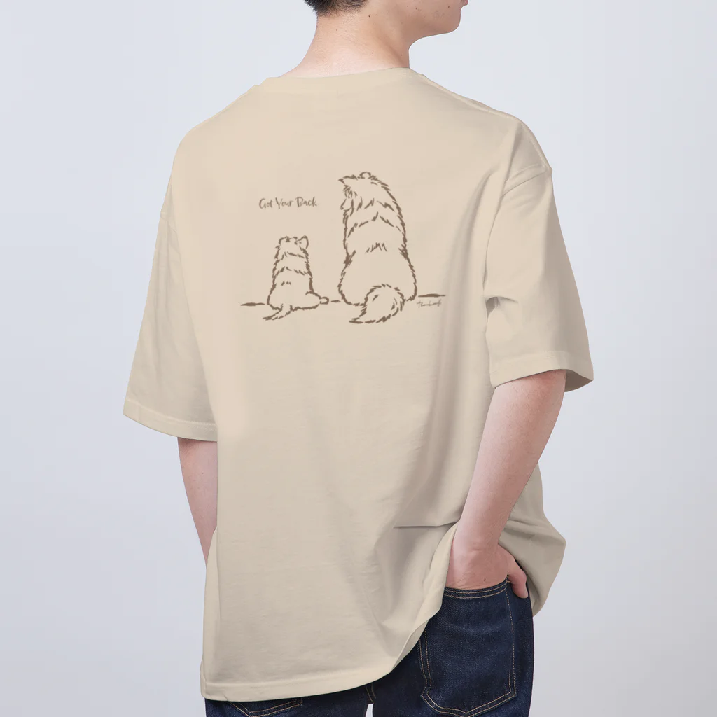 BowWoof Shopの【茶】親子シェルティ オーバーサイズTシャツ