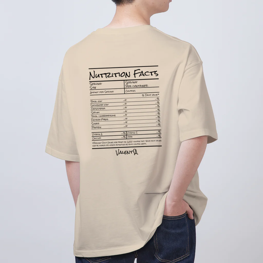 ValentíAの【nutrition facts series】 Oversized T-Shirt