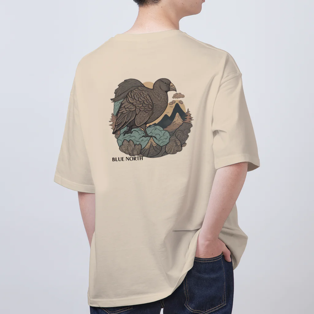 aokitaの【BLUE NORTH】岩山の鳥 オーバーサイズTシャツ