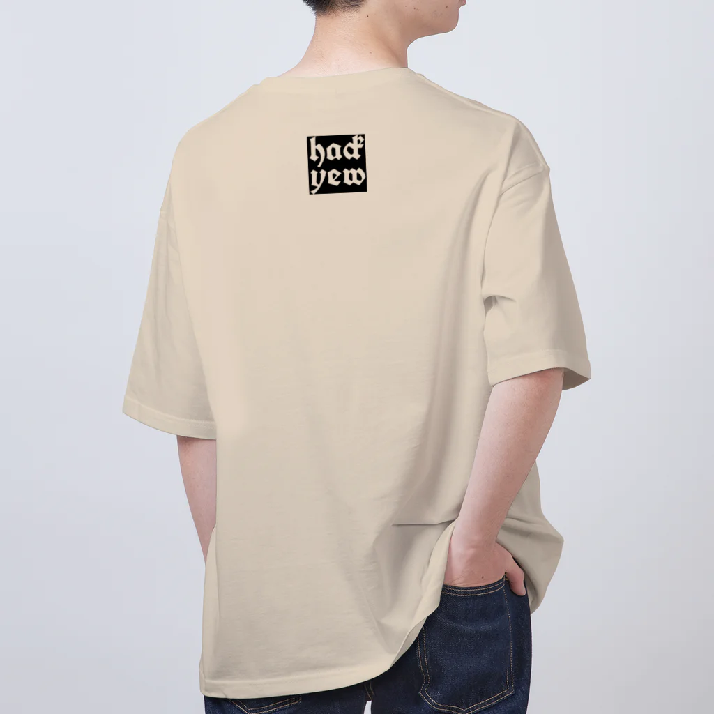 hack yew(anthrapos;)のマンバンを試す人 オーバーサイズTシャツ