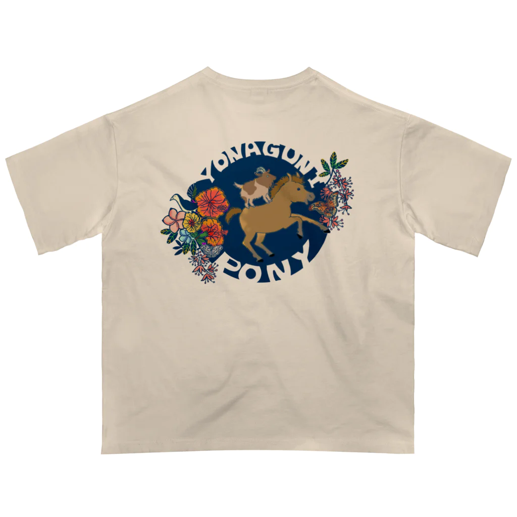 poniponiの与那国馬と島に住む生き物(カラー) オーバーサイズTシャツ