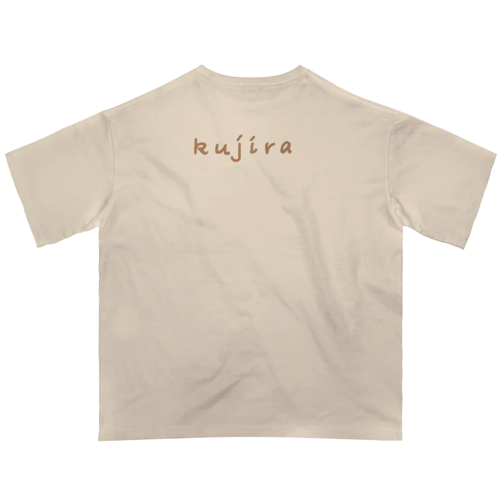 kujiraの店のkujiracamp 茶文字 Oversized T-Shirt