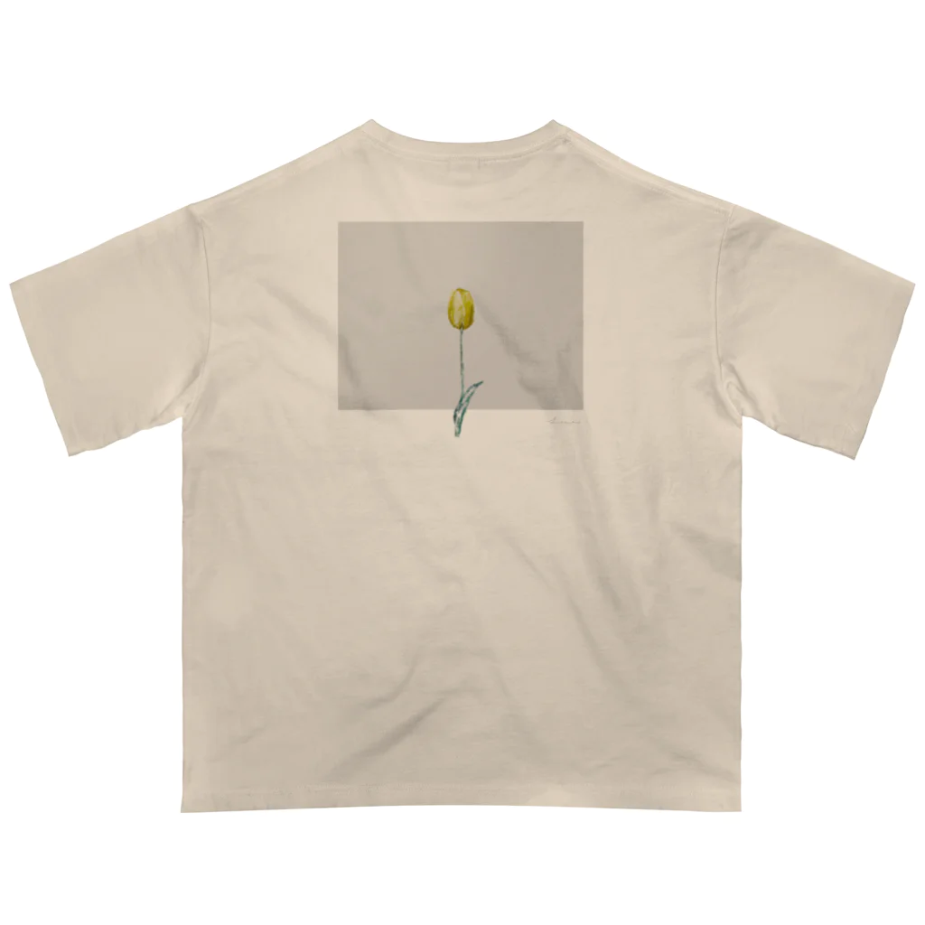 rilybiiのLemon Tulip × Greige × Logo オーバーサイズTシャツ