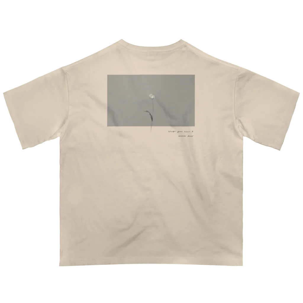 rilybiiのgray blue tulip , logo オーバーサイズTシャツ