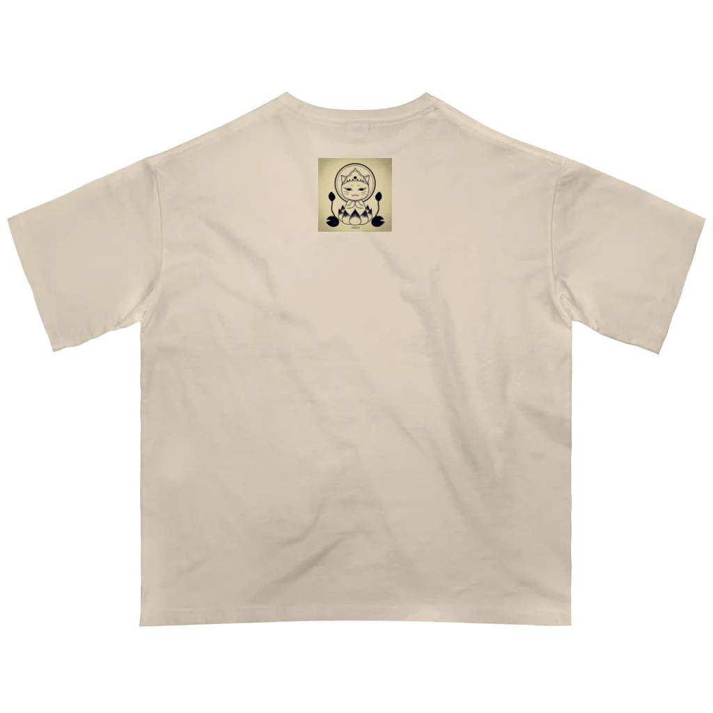 虹色猫工房(クロミツ)の猫観音 Oversized T-Shirt