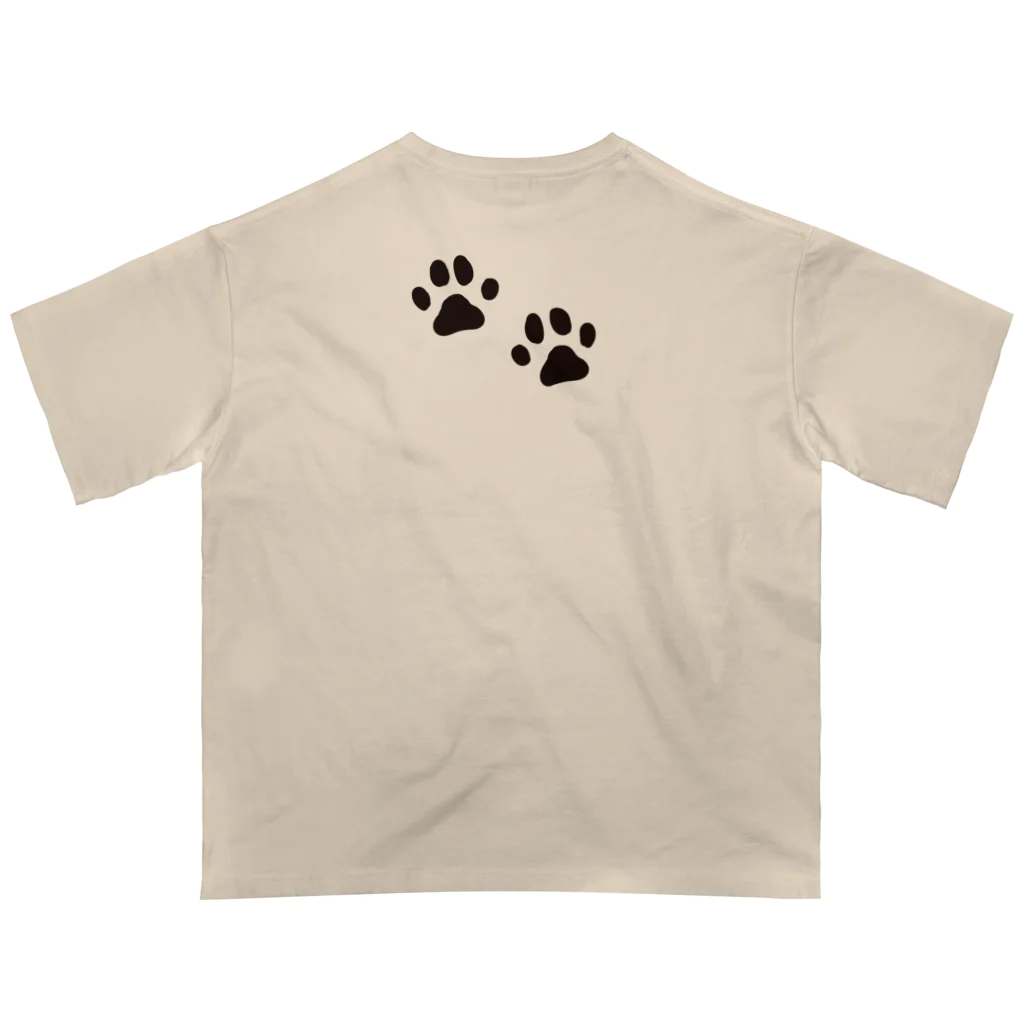 chizuruの柴犬落ちてる（茶）背景グリーン Oversized T-Shirt