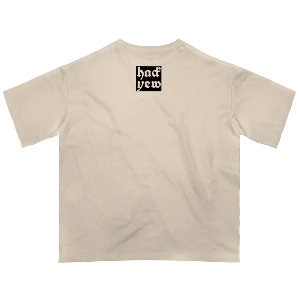 hack yew(anthrapos;)のマンバンを試す人 オーバーサイズTシャツ