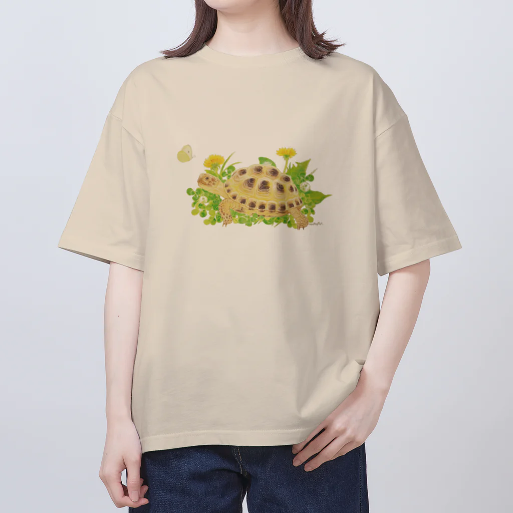 めろんぽっぷのお店だよのたわむれ　ヨツユビリクガメ オーバーサイズTシャツ