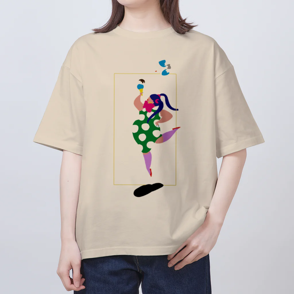 fig-treeの水玉の女01 オーバーサイズTシャツ