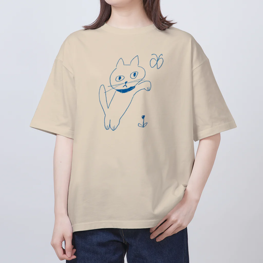 Kaiyayasumi ＊海谷泰水＊のチョウチョとニャンコ Oversized T-Shirt