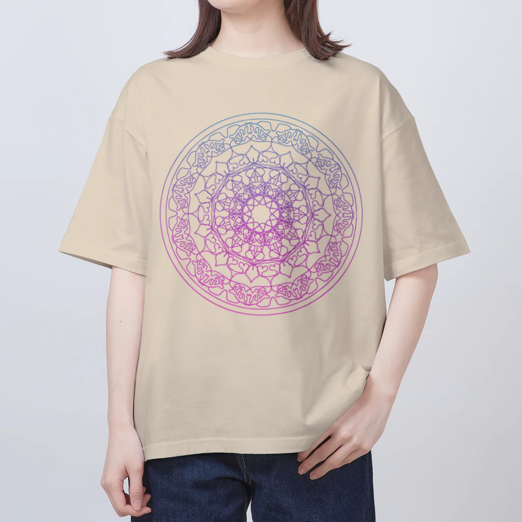 💖宇宙整体♪🌈♪こころからだチャンネル♪💖の母性回帰曼荼羅　change the purple💖 オーバーサイズTシャツ