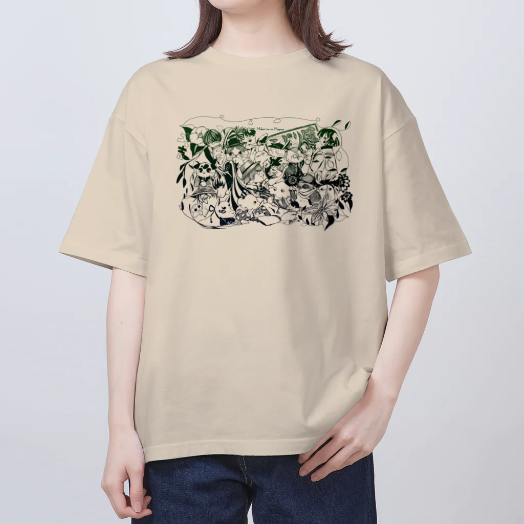 翠色の眼鏡の翠色の世界 オーバーサイズTシャツ