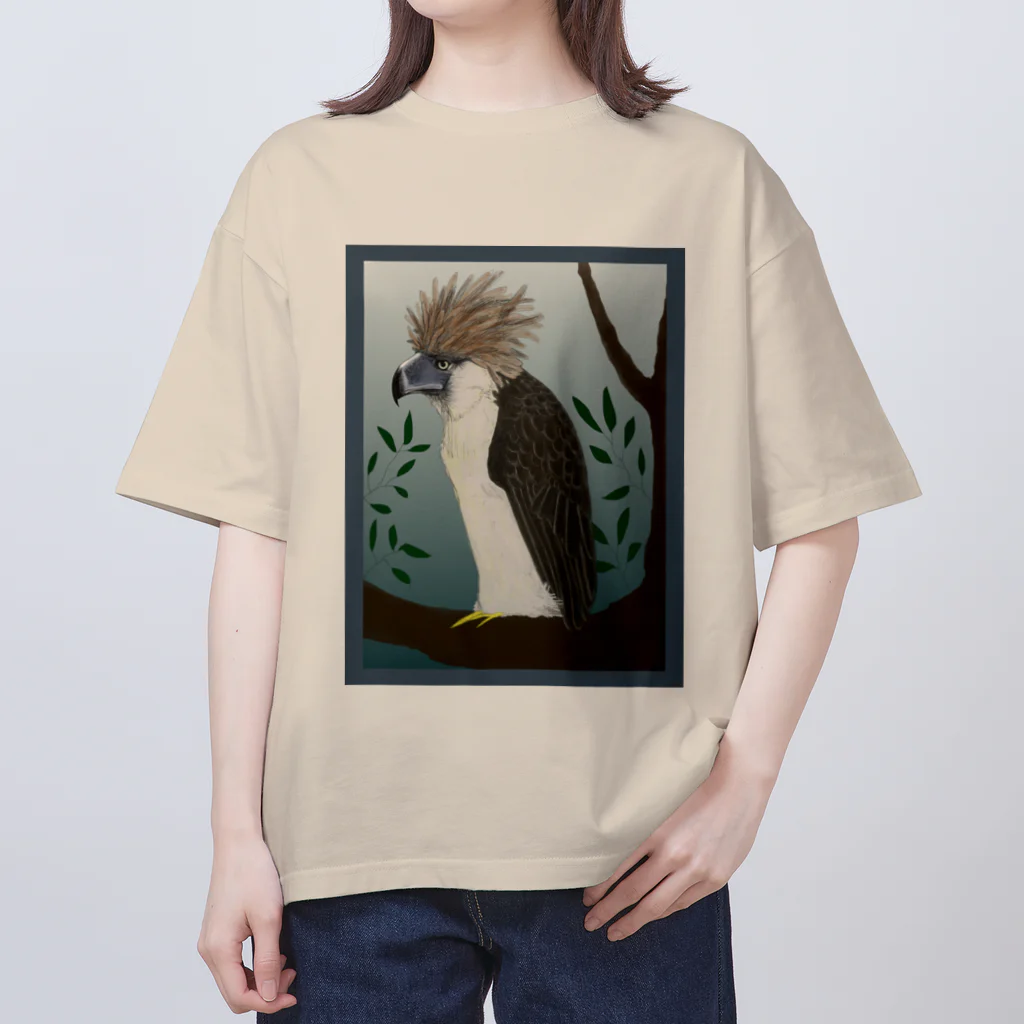 Sea of Grassの遠くを見るフィリピンワシ オーバーサイズTシャツ