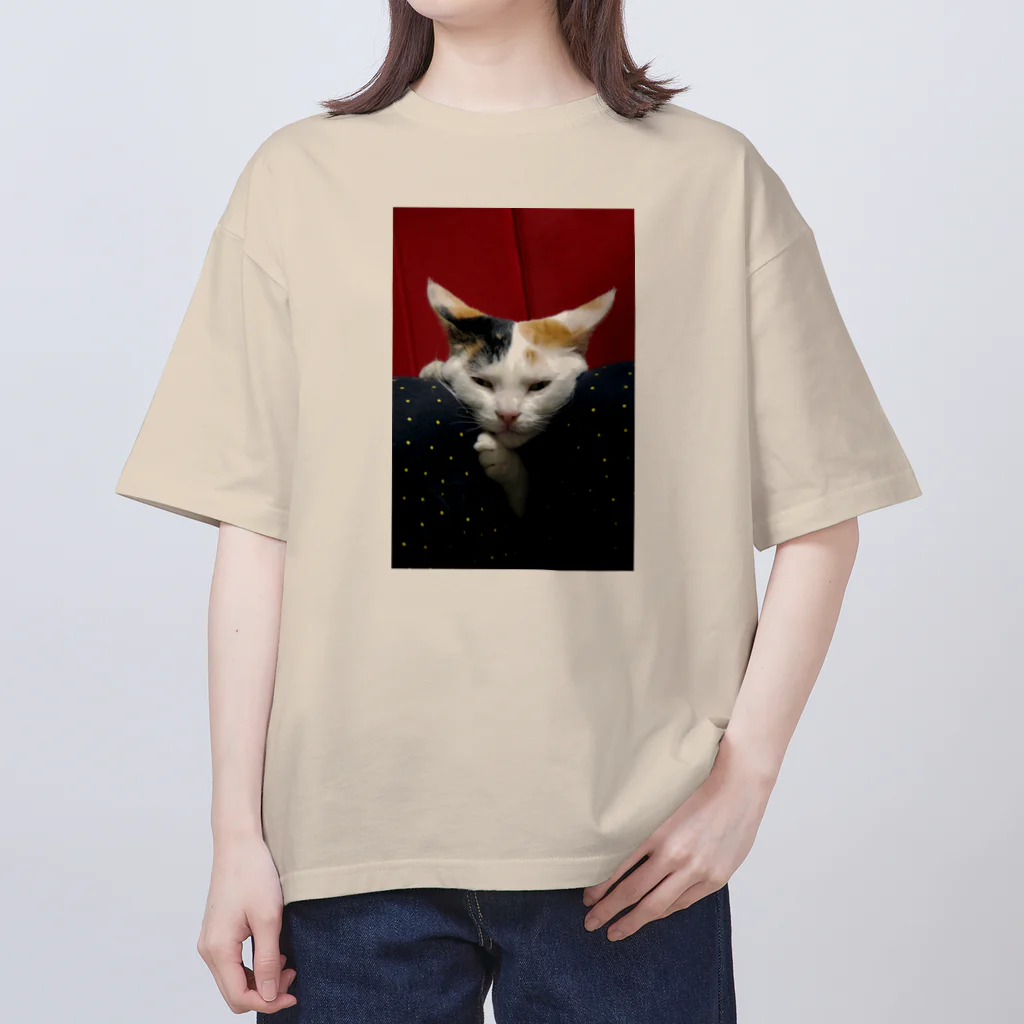 もけけ工房 SUZURI店の妖怪美少女猫びわちゃん Oversized T-Shirt