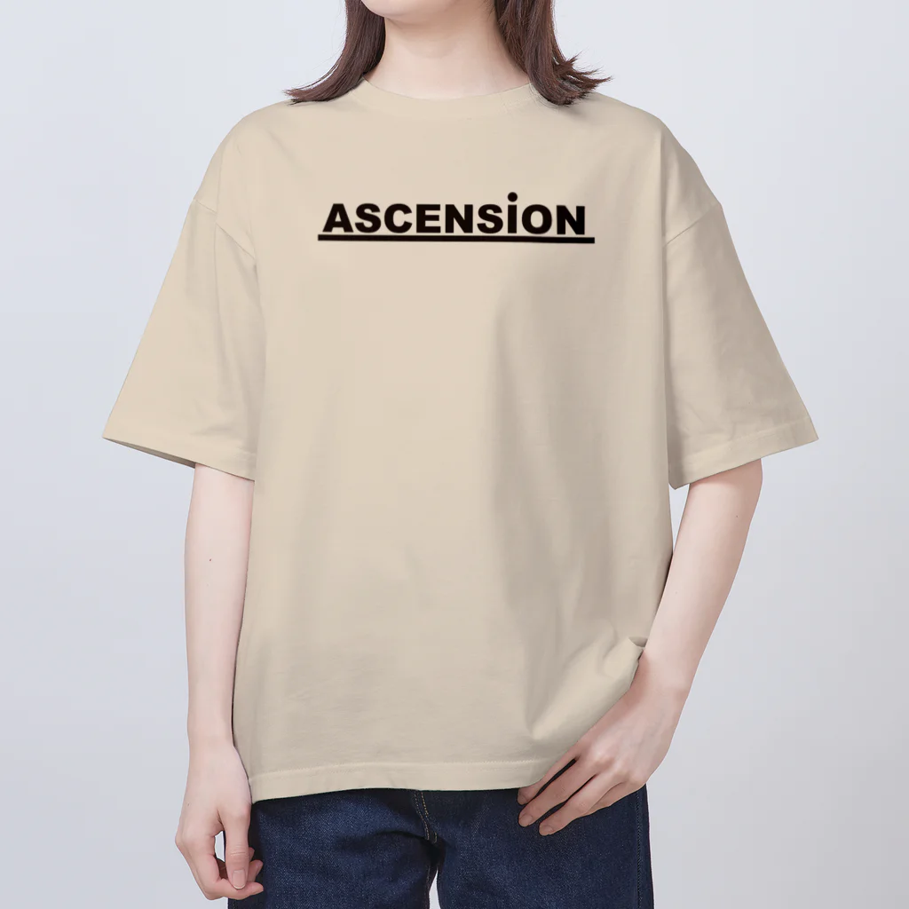 TシャツジャパンSUZURI店🇯🇵のアセンション（ASCENSION）黒文字 Oversized T-Shirt