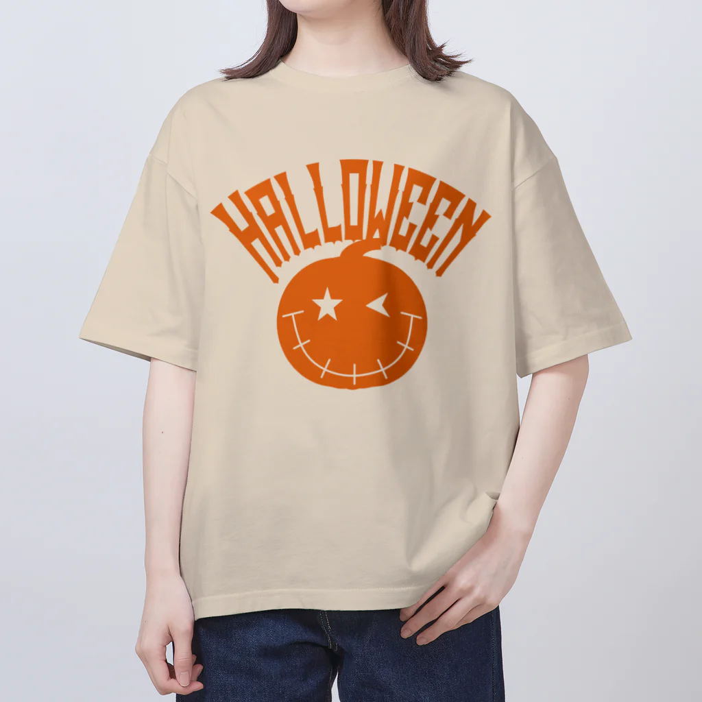 サトオのハロウィンオレンジ文字かぼちゃ アーク ジャック・オー・ランタン オーバーサイズTシャツ