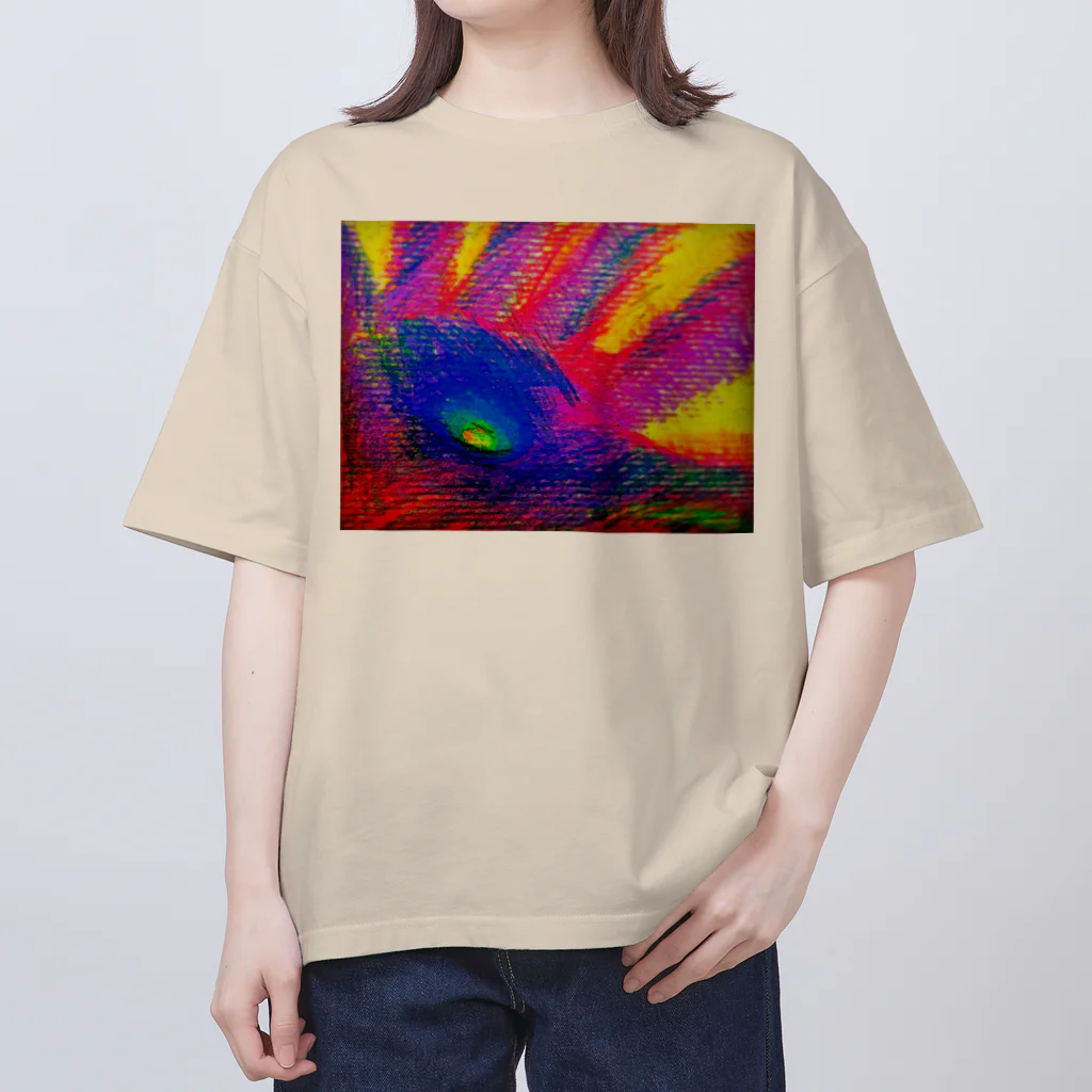 嫌われ者のアート工房　Archaic smileのクレヨン　カラフルアート オーバーサイズTシャツ