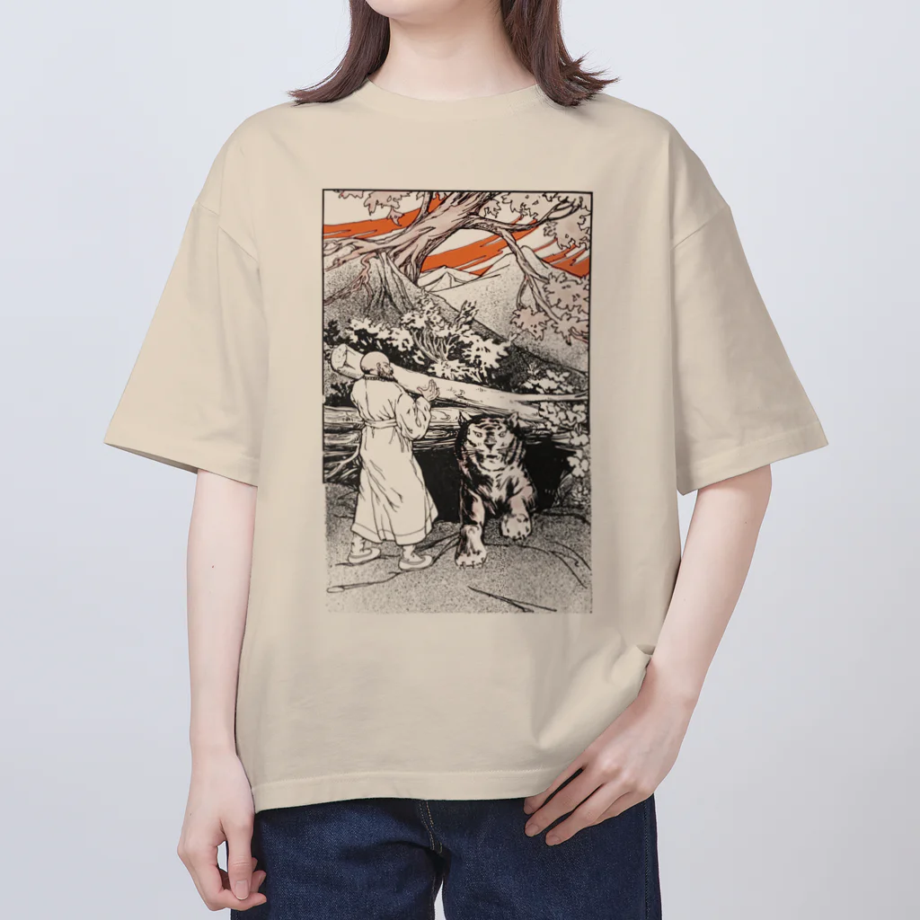 Saza-nami Antique designの虎と怪力男 オーバーサイズTシャツ