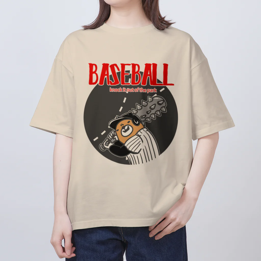 ari designの野球Bear2(凶悪顔クマシリーズ) オーバーサイズTシャツ