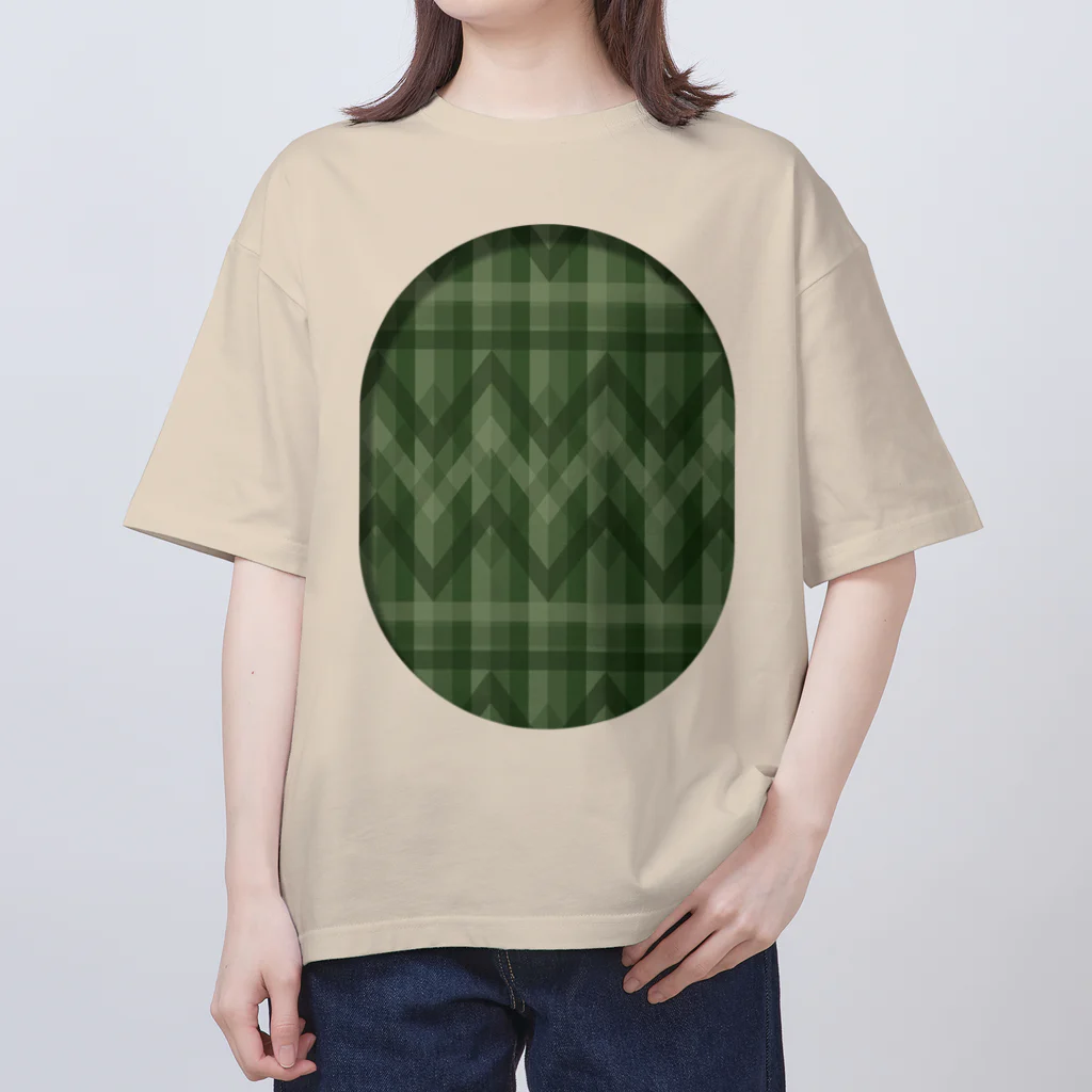 dizzyのzigzag_window_green オーバーサイズTシャツ