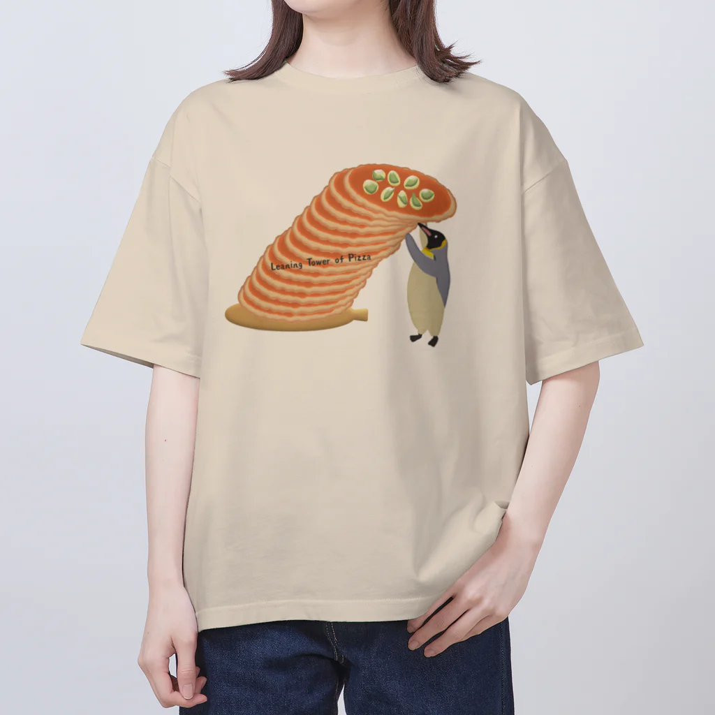 ぺんぎん24のピザの斜塔 オーバーサイズTシャツ