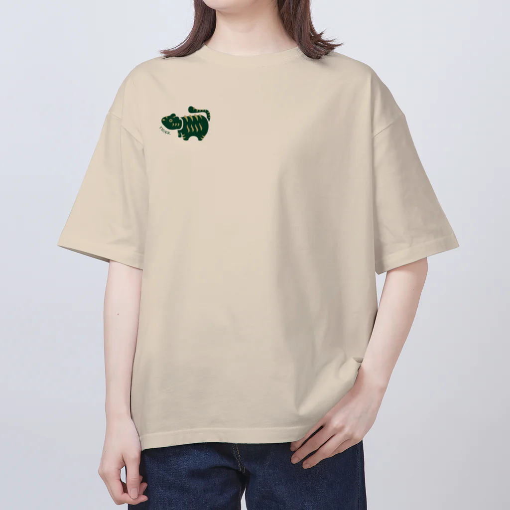 dowEnのアイコンT-シャツ「トラ 」【胸のみ】【複数カラー】 オーバーサイズTシャツ