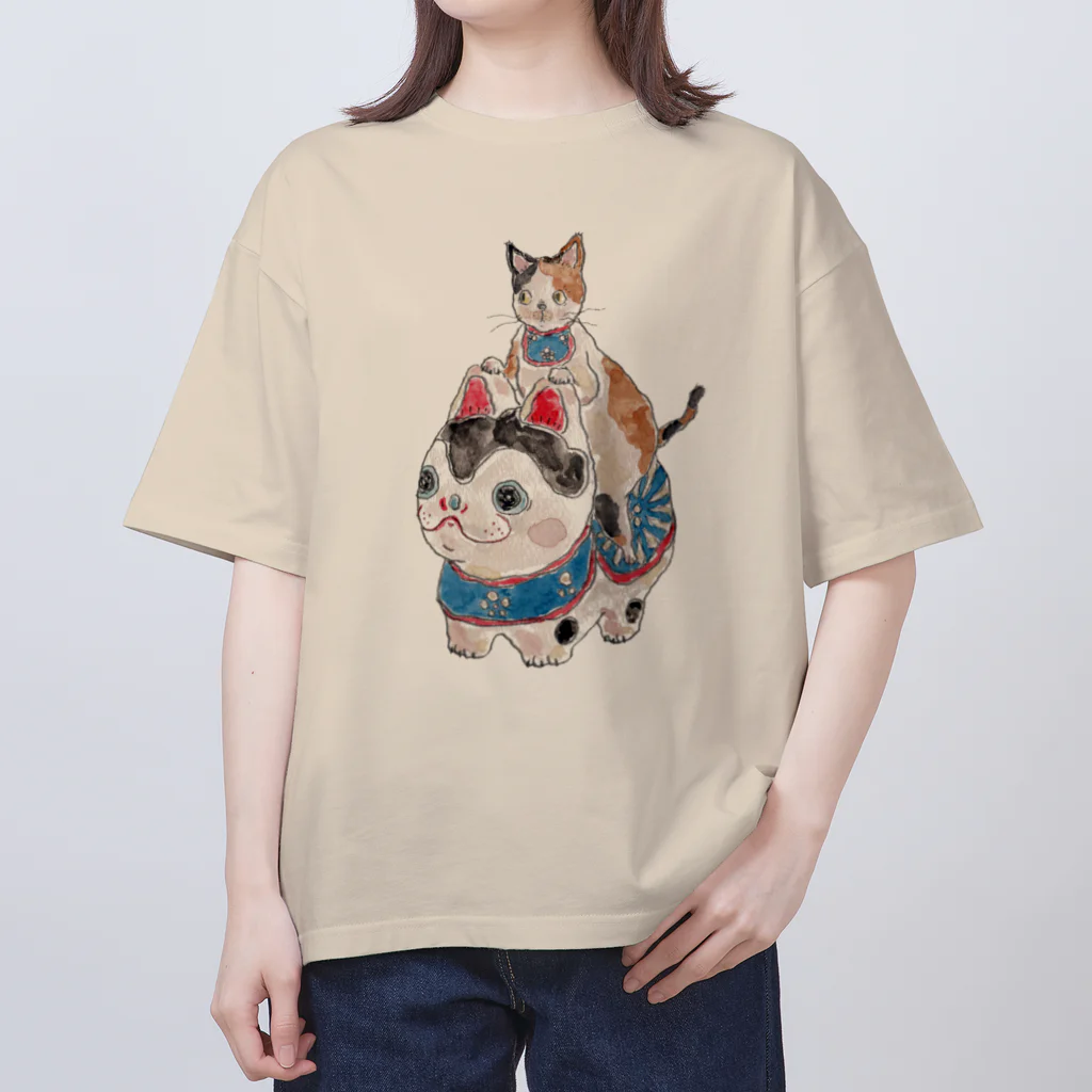 トコロコムギの爆走！犬張子にゃんこ オーバーサイズTシャツ