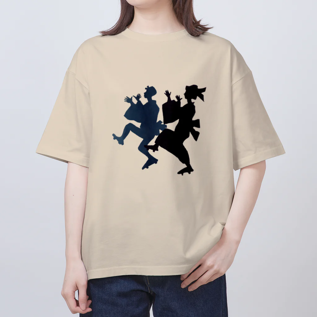 心の森ミュージアム　遊童館の郡上踊シルエット Oversized T-Shirt