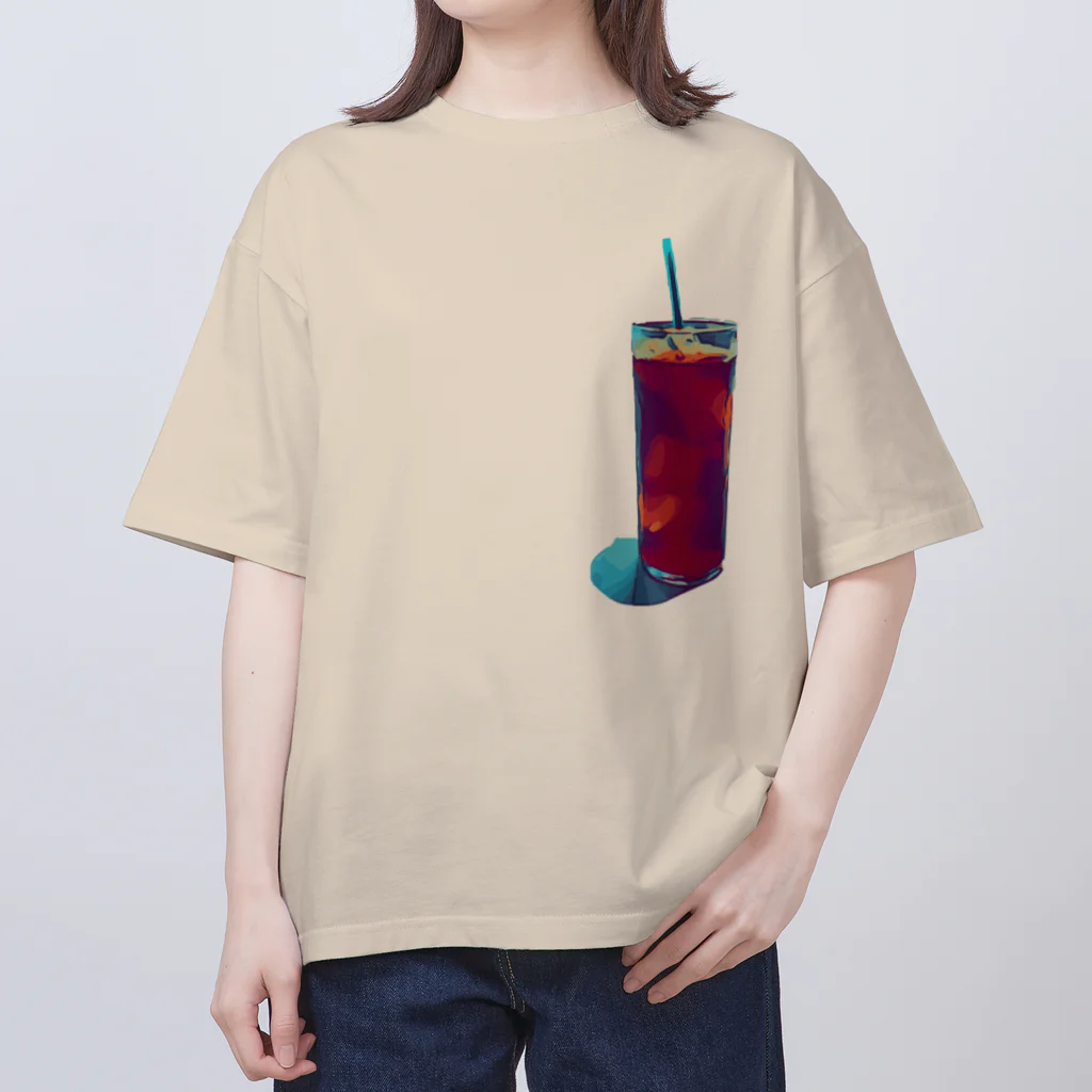 わらしゃんどのアイスコーヒー オーバーサイズTシャツ