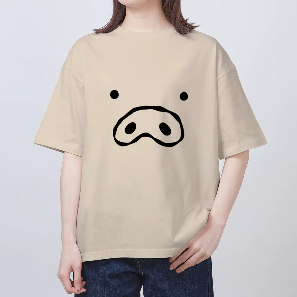 ゆるイラストのドあっぷ　ぶたさん オーバーサイズTシャツ