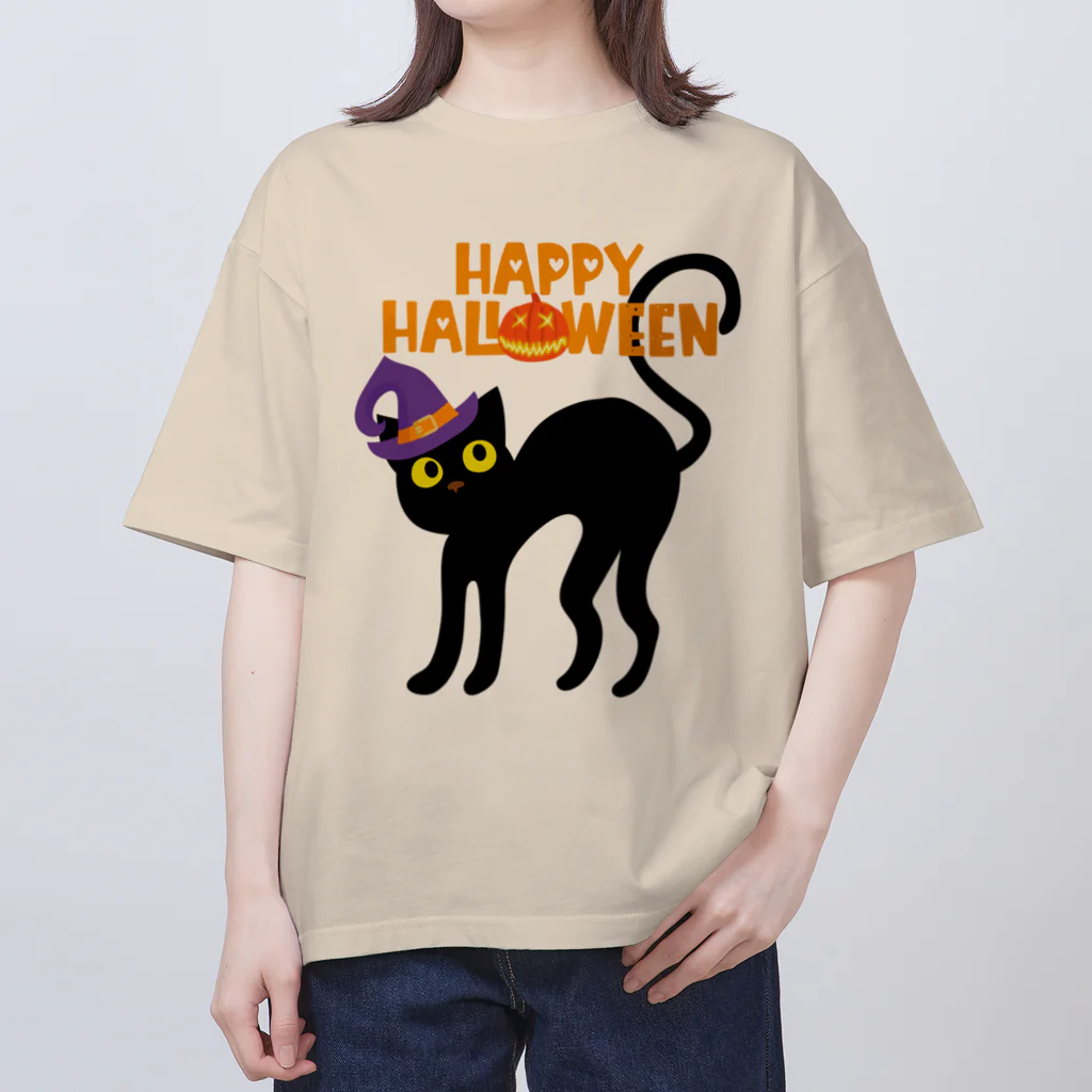 ねこふんじゃダメの魔女っ子猫のハッピーハロウィン Oversized T-Shirt