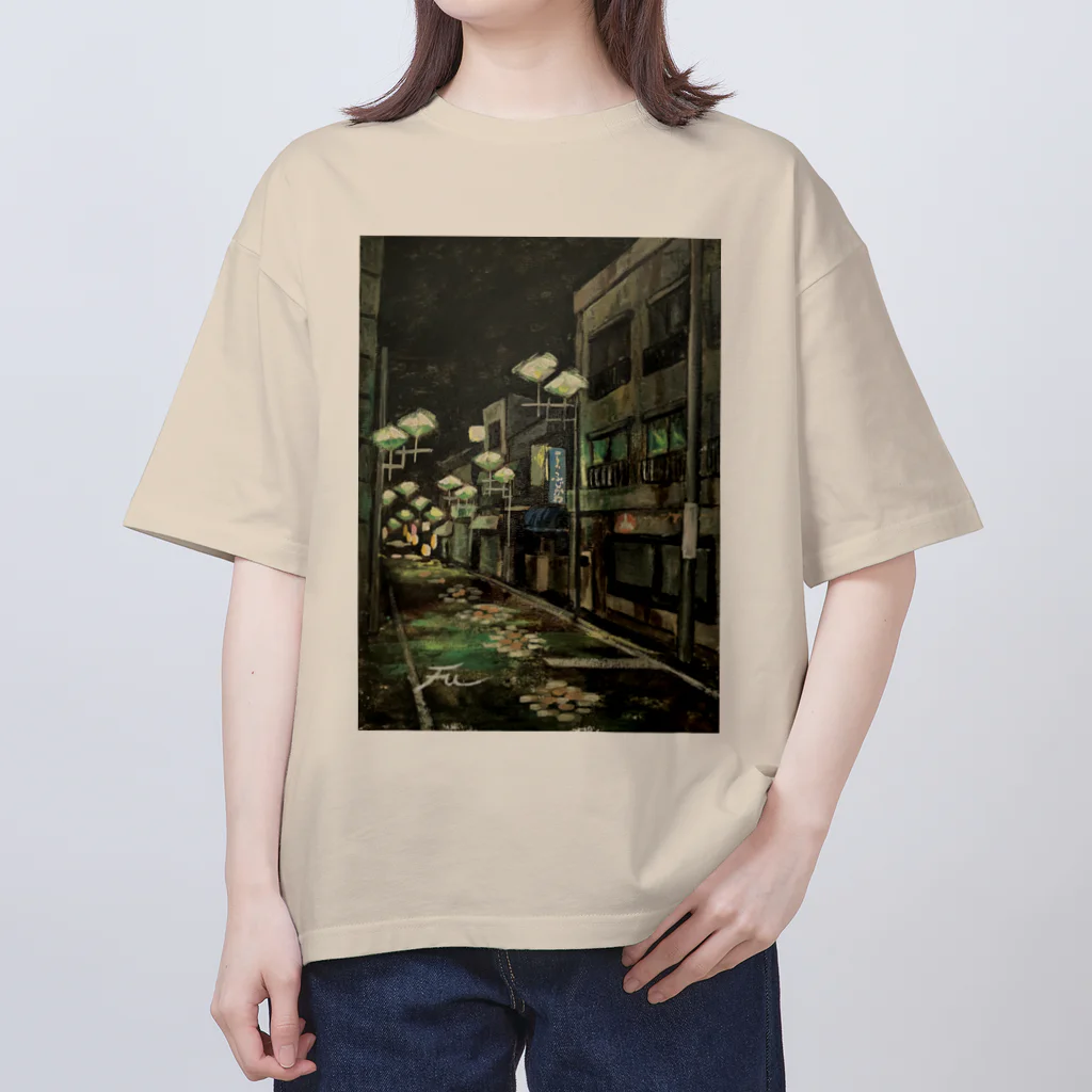 アクリル絵のfuのグリーンロードlovers Oversized T-Shirt