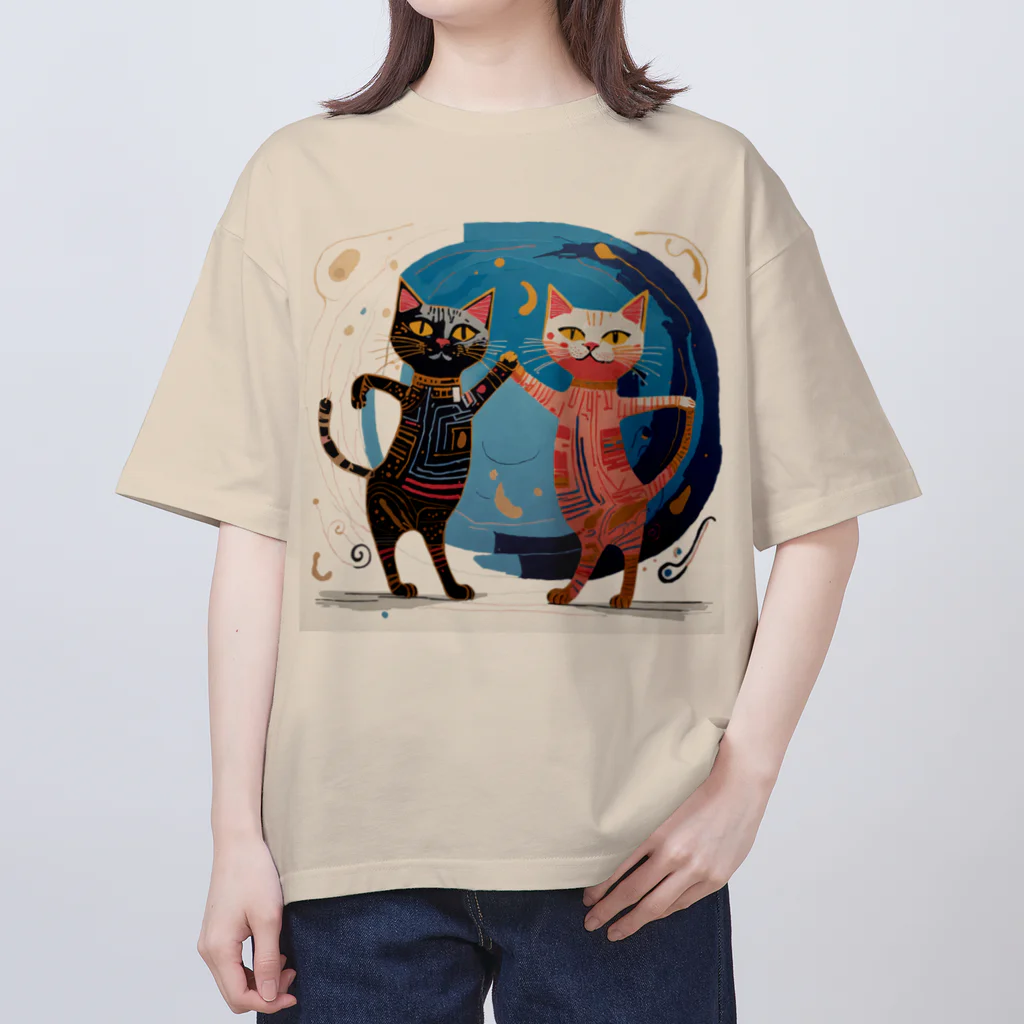 猫魚鳥時々犬等 arte♡のSuccessful Cats ♡ オーバーサイズTシャツ