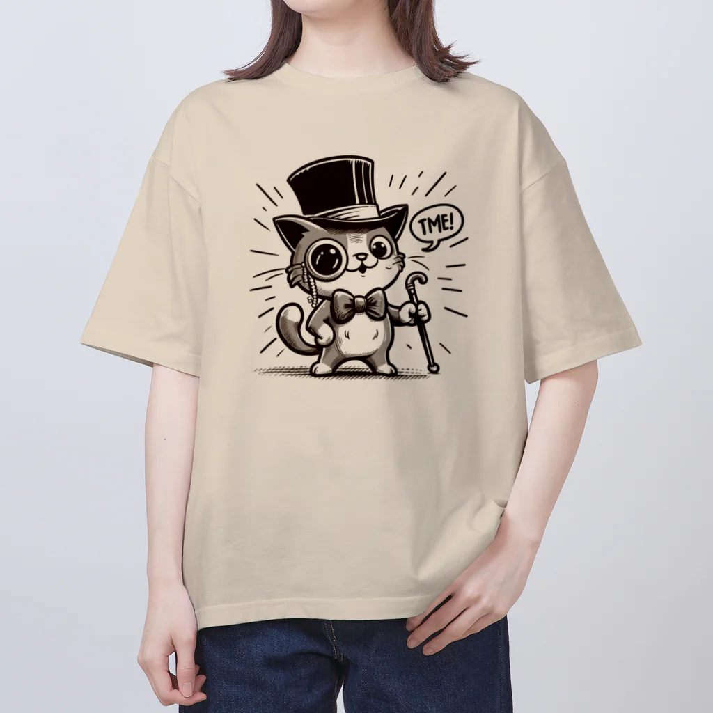 REI-AI-PONのハットを被ったねこ🐈 オーバーサイズTシャツ