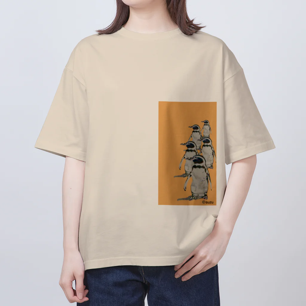 Shiho工房のペンギン軍団 オーバーサイズTシャツ