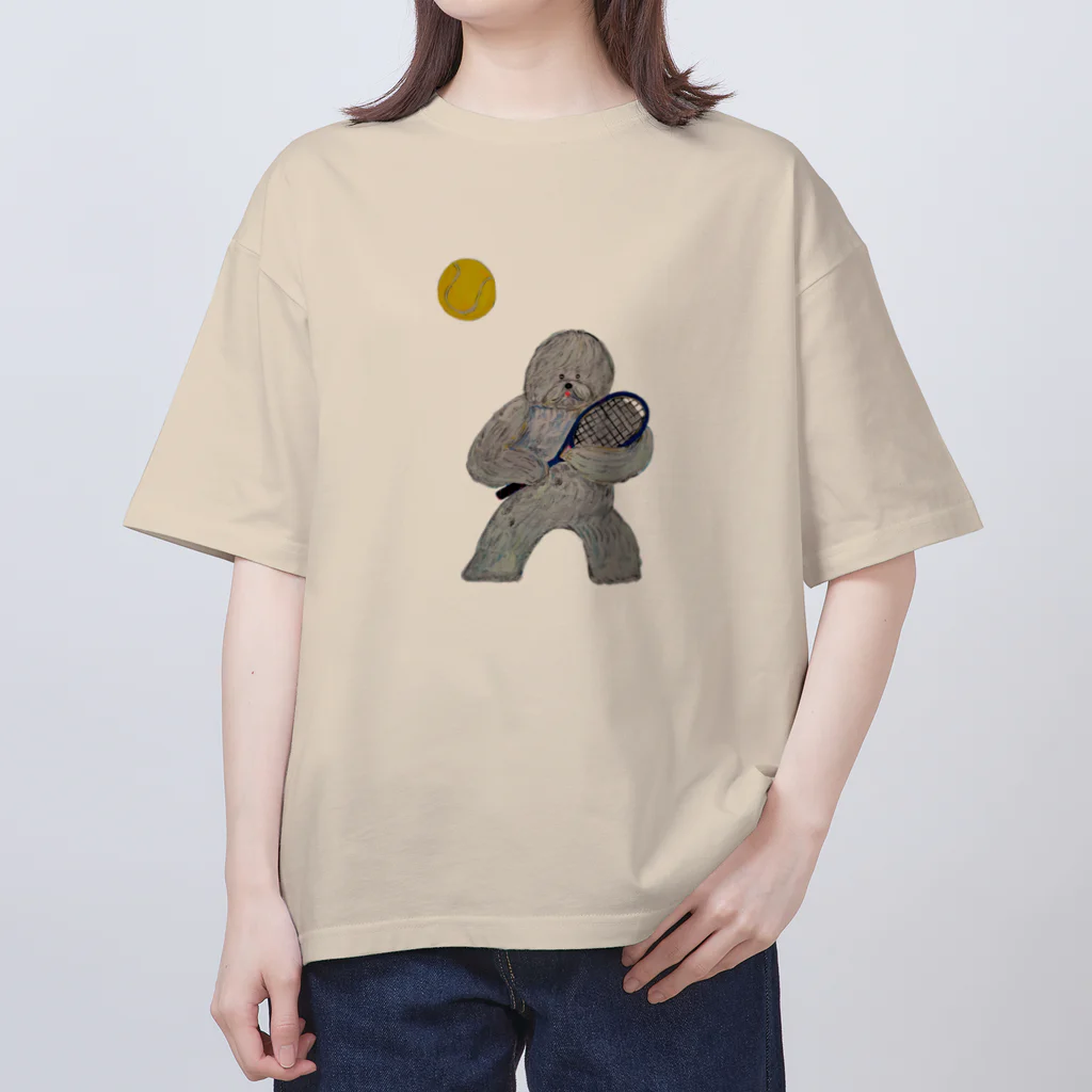 チイラボストアのplaying tennis dog オーバーサイズTシャツ