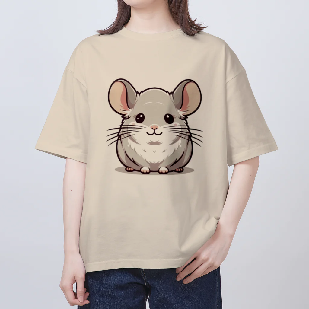 もふっとチンチラ🐭のチンチラ（シナモン） オーバーサイズTシャツ