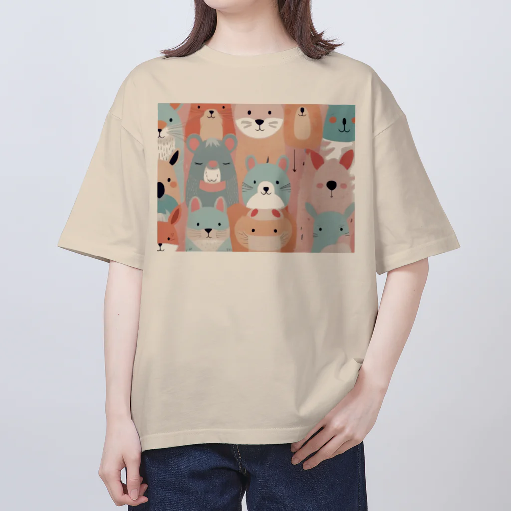 テフラんずの動物ファッションショー オーバーサイズTシャツ