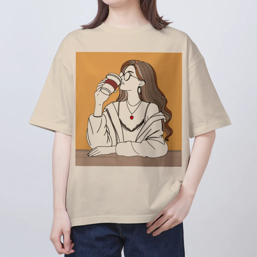 ブルーアイズのやけ酒したいけど我慢してコーヒー飲んでる人 Oversized T-Shirt