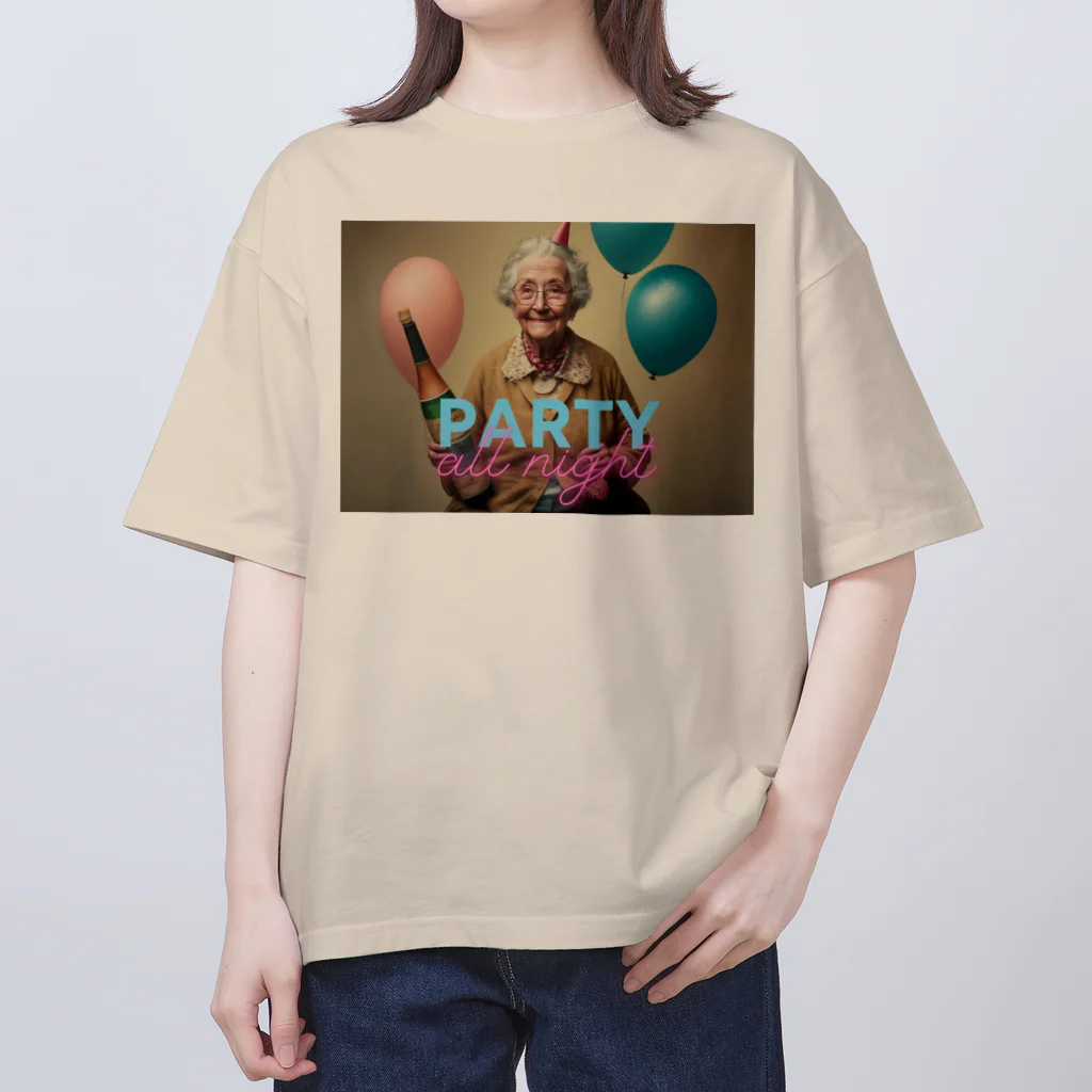 SUPER BENTO ENTERTAINMENTの世界のお婆ちゃん 〜PARTY ALL NIGHT〜 オーバーサイズTシャツ