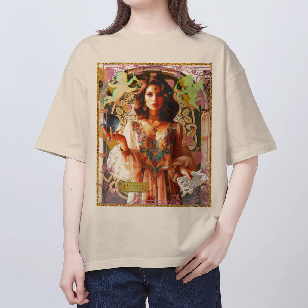 キキとココからのアールヌーボーの女神と戯れる天使たち Oversized T-Shirt