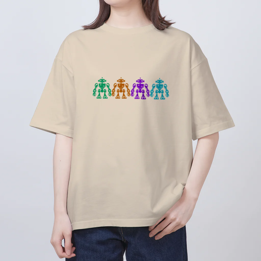 mirinconixの色違いの4機のレトロなロボット Oversized T-Shirt