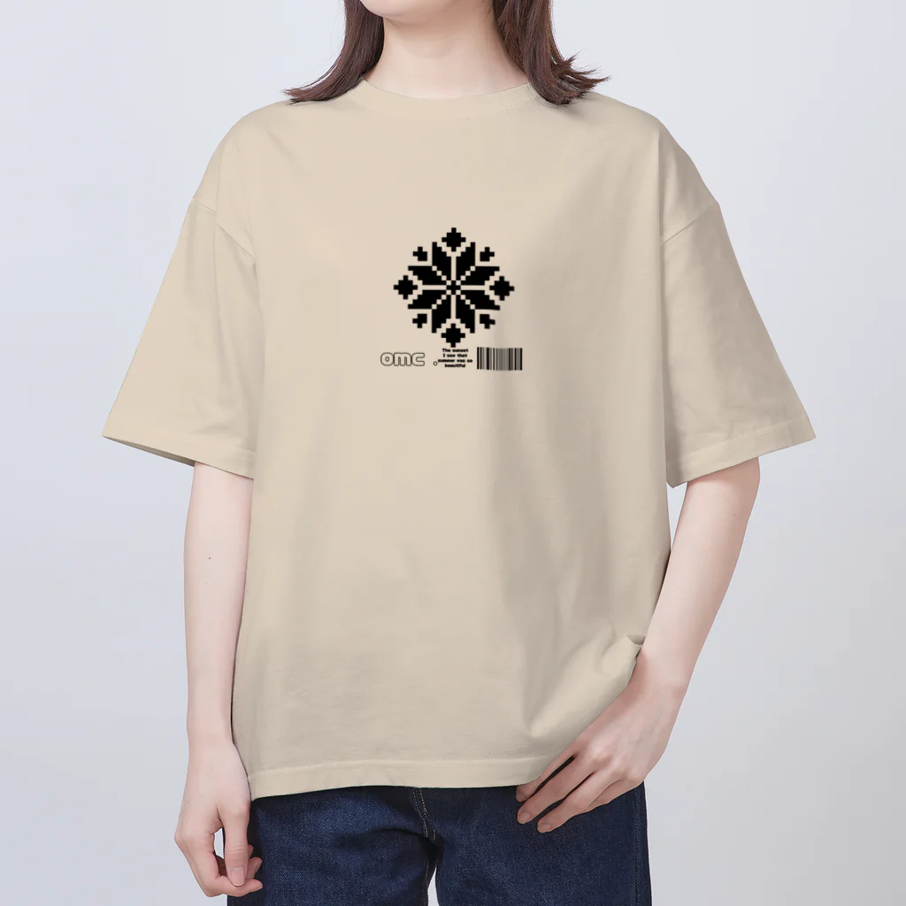 おもちショップの雪のドット結晶 オーバーサイズTシャツ