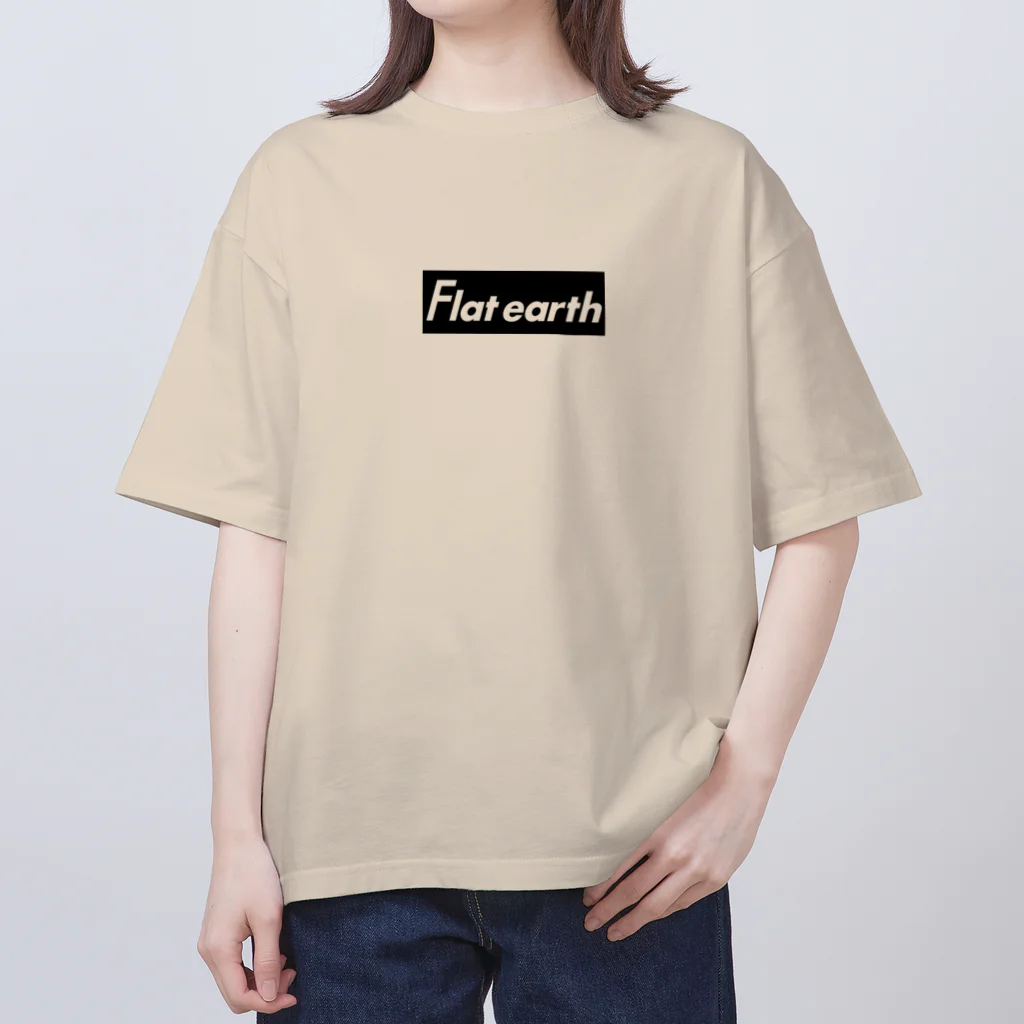 Mappila SHOPのFlatearth Box Logo (BLACK) フラットアース ボックスロゴ(ブラック) Oversized T-Shirt