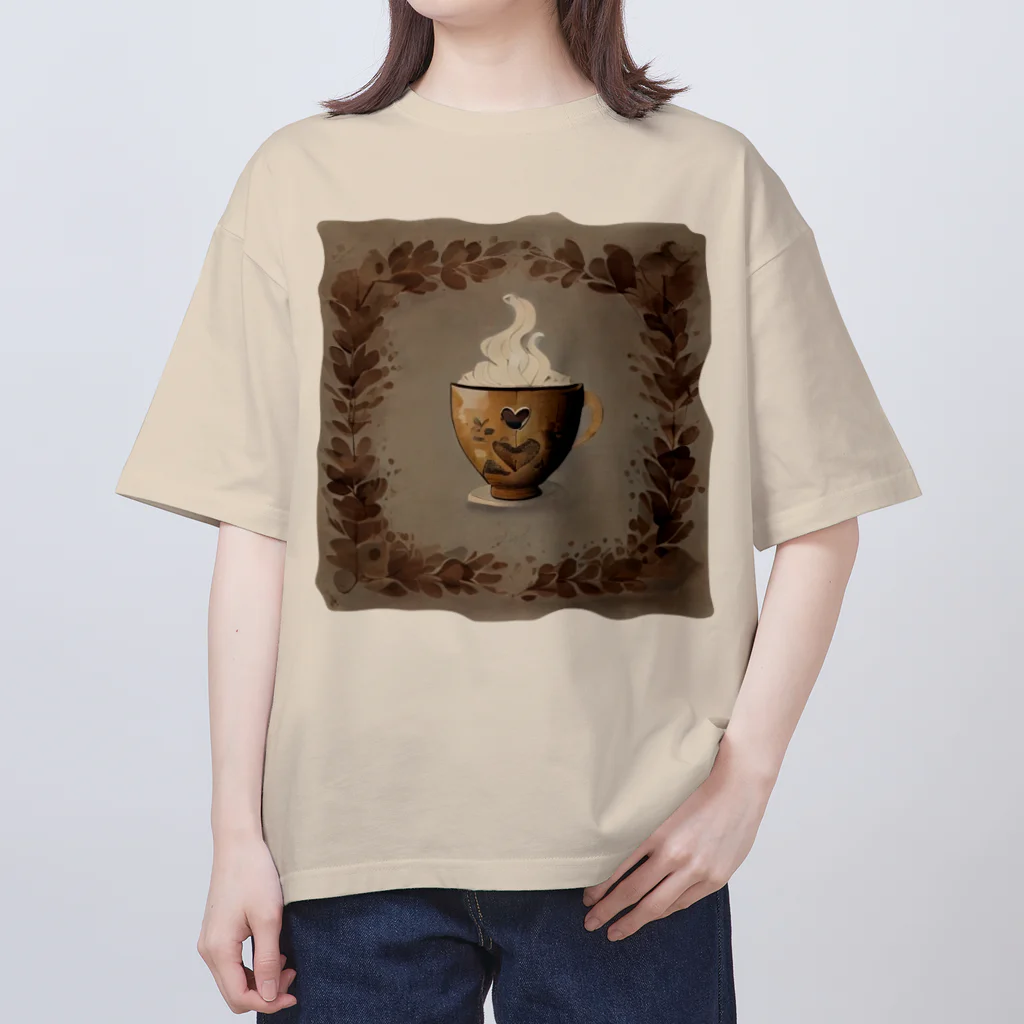 leisurely_lifeのA richly decorated coffee-inspired T-shirt design オーバーサイズTシャツ