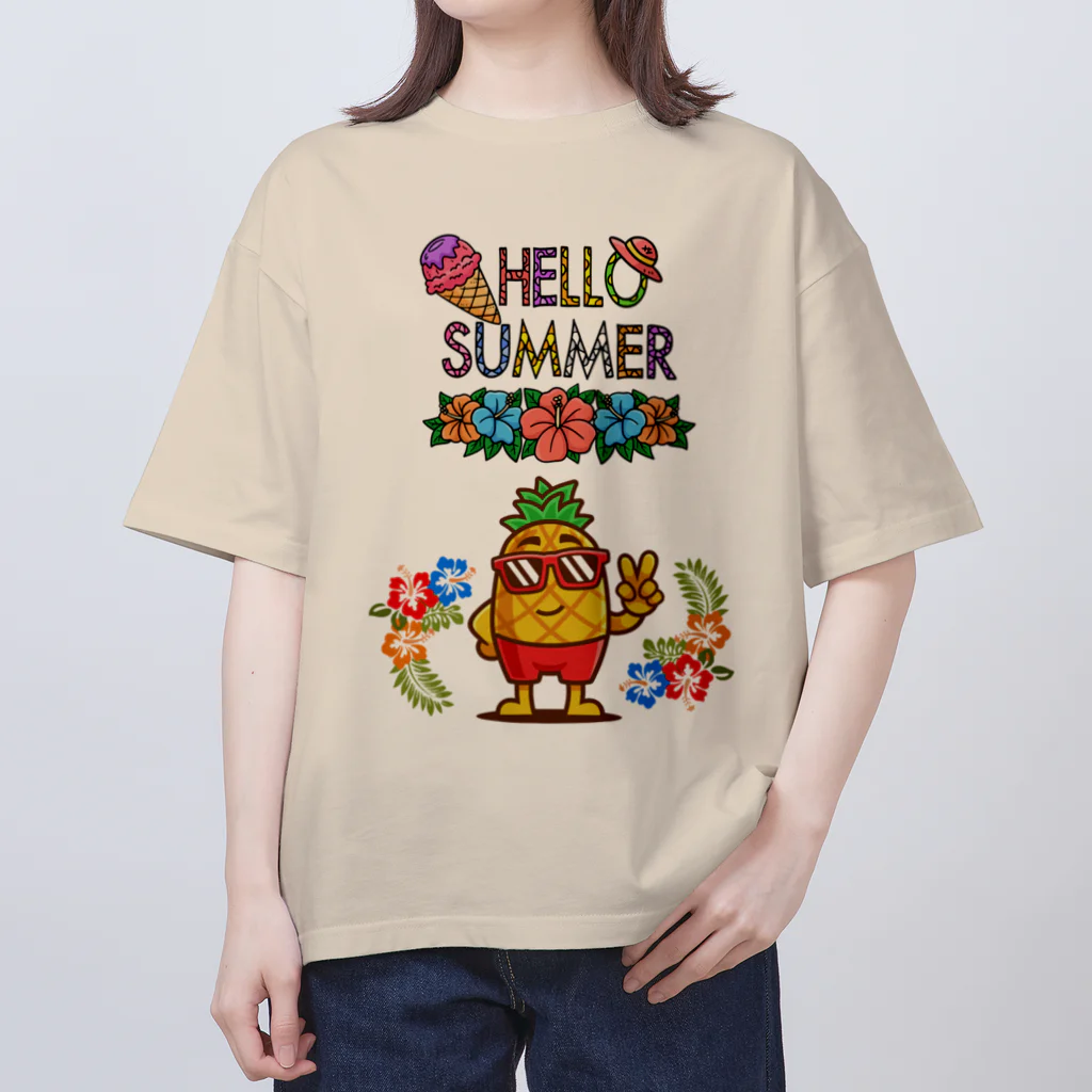 ivybloonの夏シリーズ　パイナップルおじさん Oversized T-Shirt