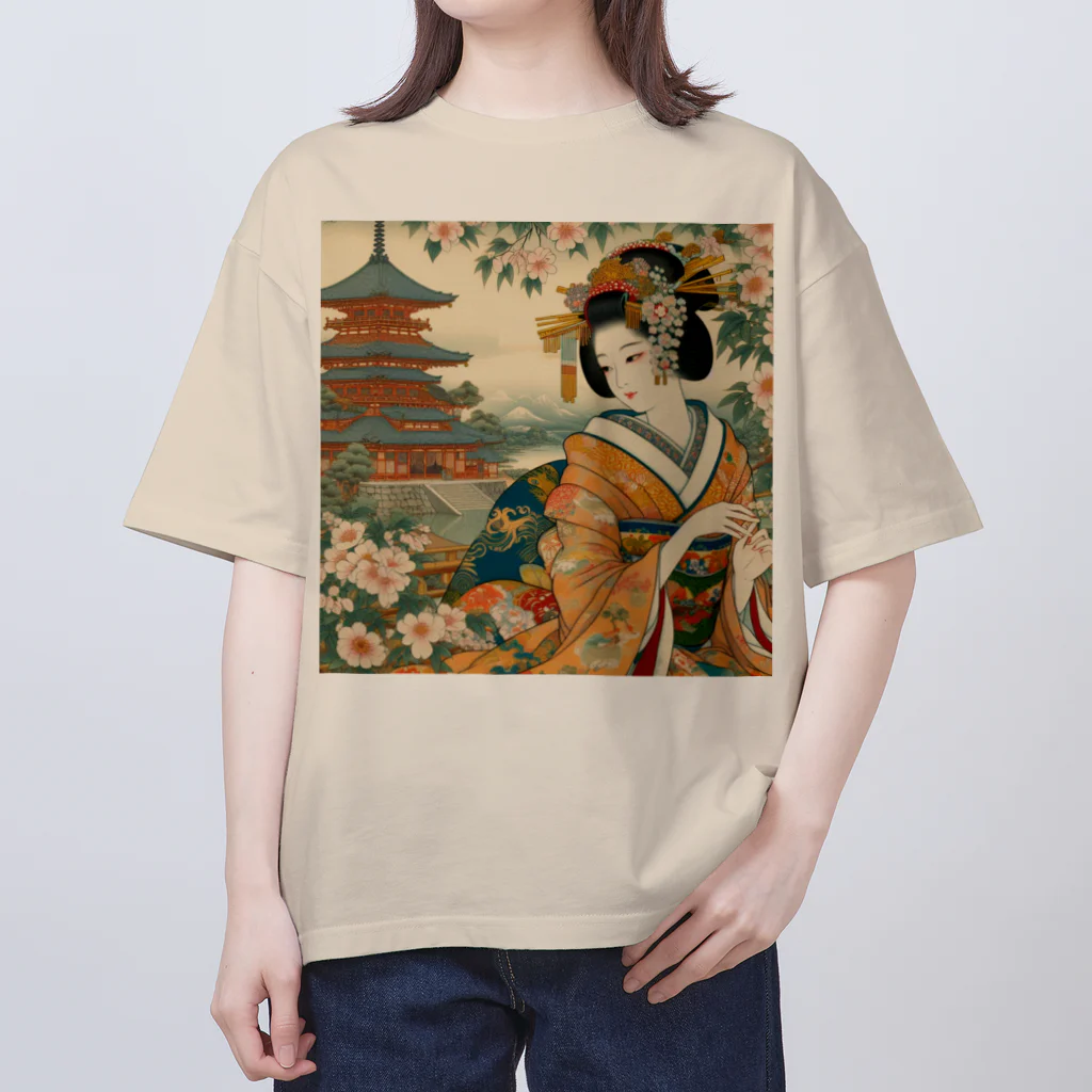 tamabestの浮世絵風美人図 オーバーサイズTシャツ