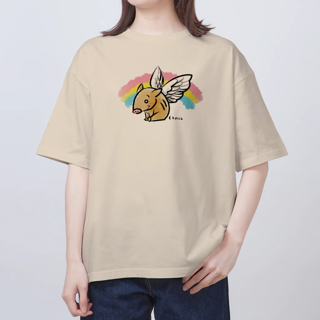 イノシシライフ INOsisiLIFEのいのエンジェル オーバーサイズTシャツ