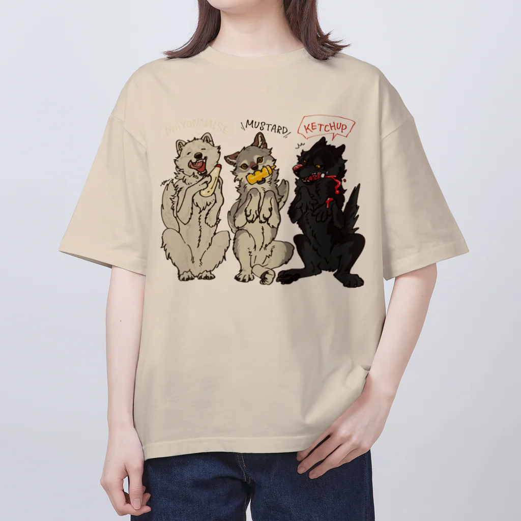 タタナ幻獣館のマヨネーズマスタードケチャップなオオカミ Oversized T-Shirt