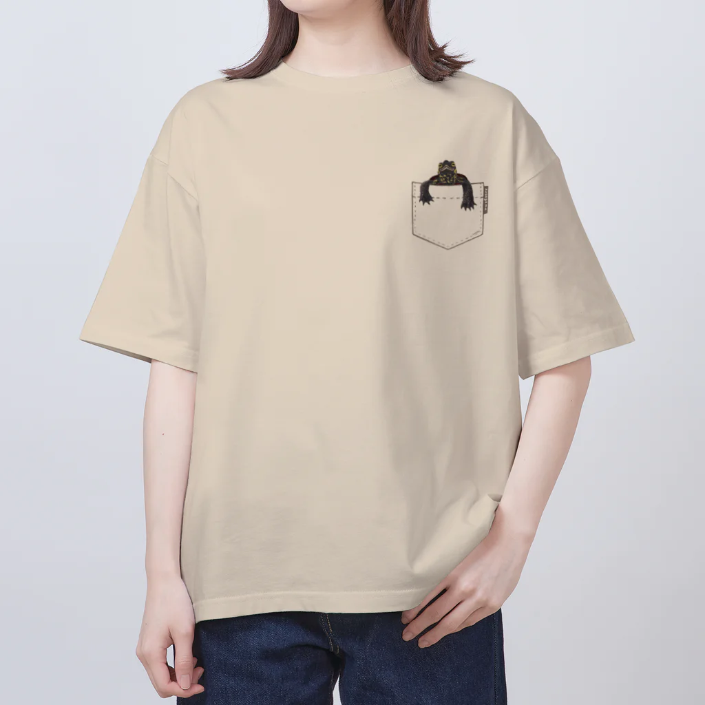 めろんぽっぷのお店だよのポケットからクサガメ 小ポケット Oversized T-Shirt